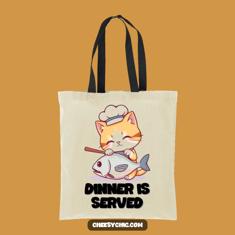 Funny Chef Cat Tote Bag - Carry Your Groceries with Culinary Cat Flair