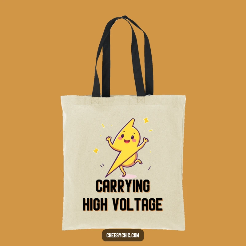 Funny Lightning Bolt Cartwheel Tote Bag - Carry Energy and Smiles Everywhere