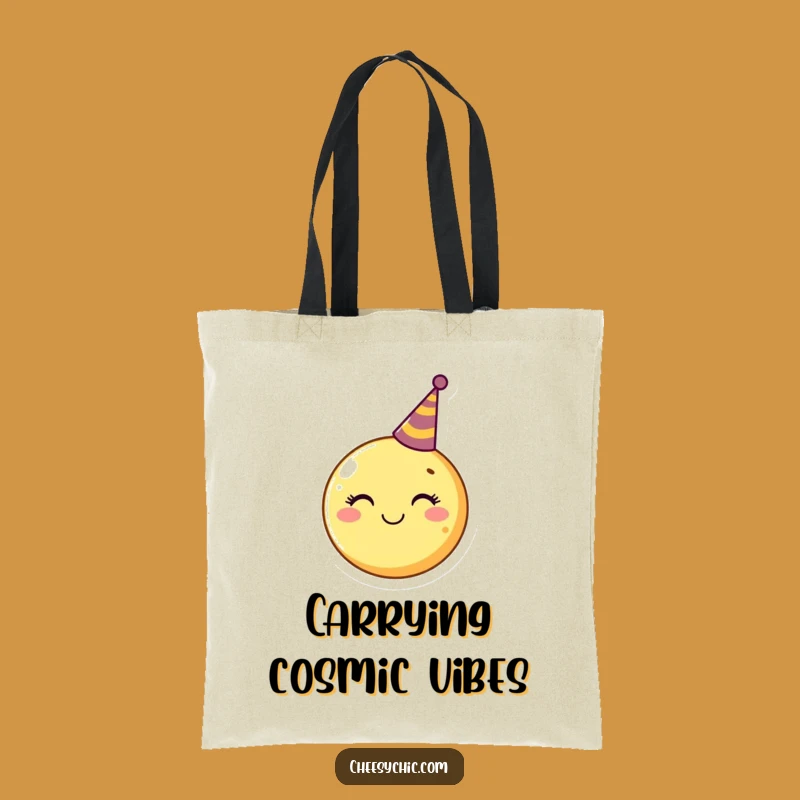 Funny Moon Party Hat Tote Bag - Carry Your Fun in Celestial Style