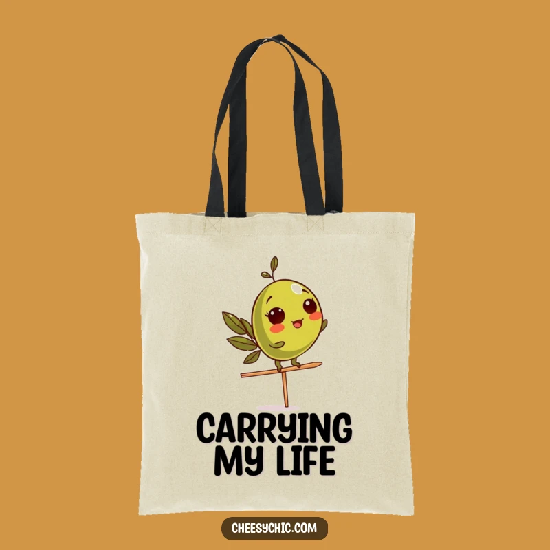 Funny Olive Balance Tote Bag: Carry Your Wit Everywhere