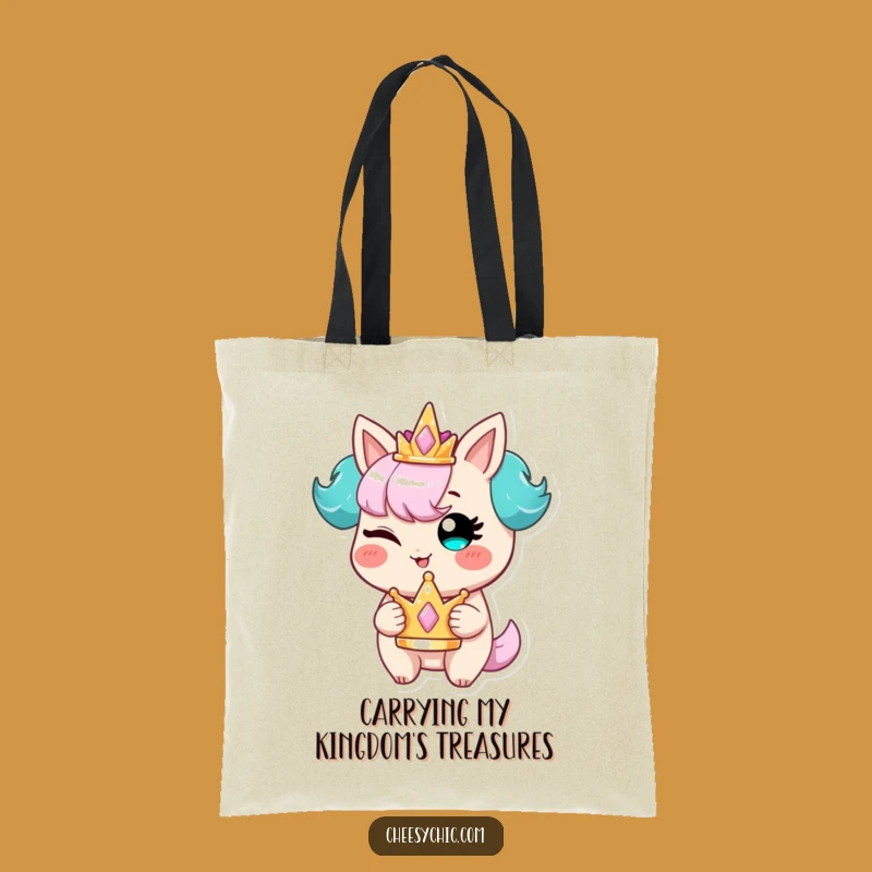 Funny Winking Character Crown Tote Bag: Carry Your Mischief in Style and Humor