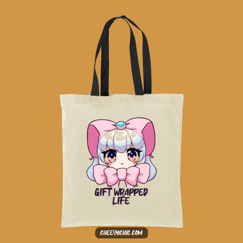 Funny Peeking Bow Tote Bag: Carry Your Charm, Gift Accessory