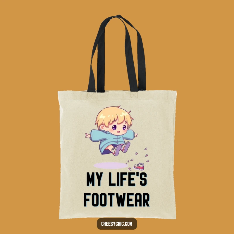 Funny Shoe Cascade Tote Bag: Stylish Character Accessory, Gift Idea